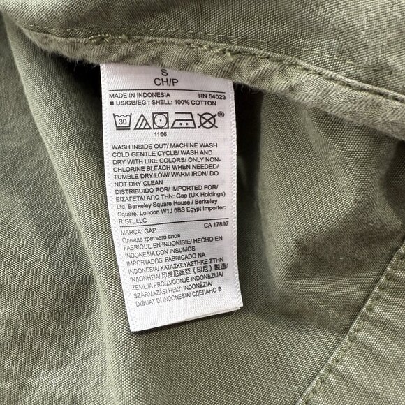 Gap Green Utility Jacket Womens Sz S Flap Pockets Snap Military Gorpcore Outdoor - Picture 7 of 8